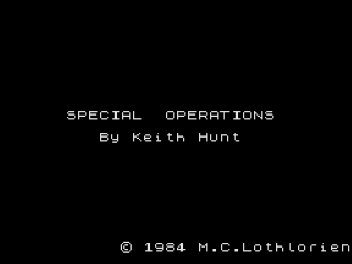 Special Operations title screen for ZX Spectrum